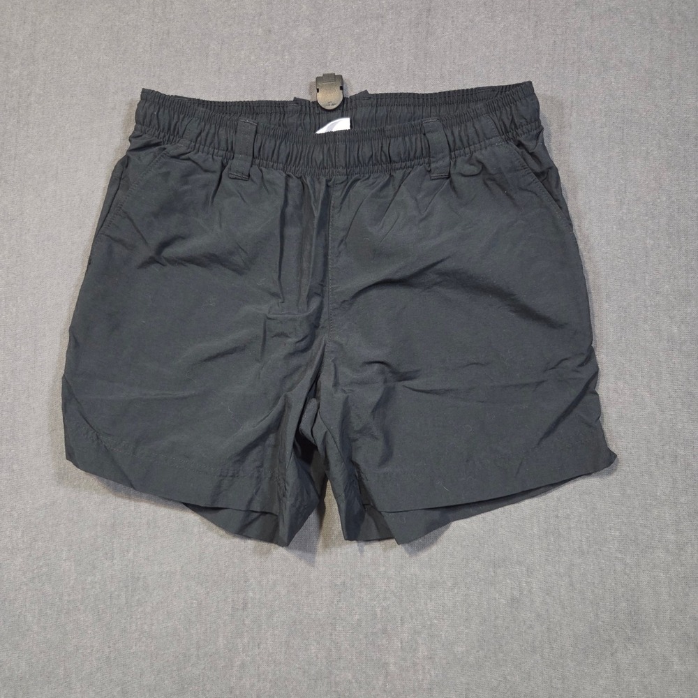 Columbia PFG Shorts Womens Small Black Nylon Elastic Waist 5 Inch Inseam FL0073